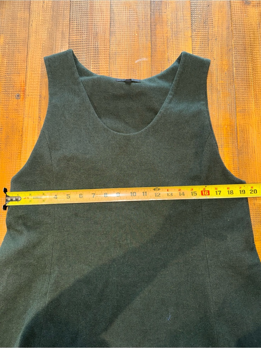 UNIQLO Dark Green Brushed Jersey Sleeveless Dress Size L Large with Pockets - Picture 3 of 9